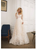 Ivory Lace Tulle Low Back Wedding Dress Ivory Lace Tulle Low Back Wedding Dress